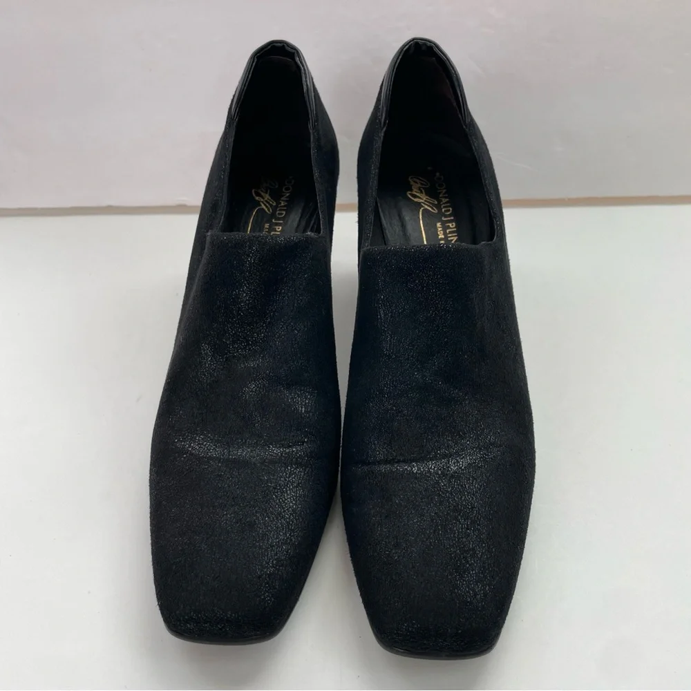Donald Pliner Black‎ Square-Toe Heeled Ankle Boot